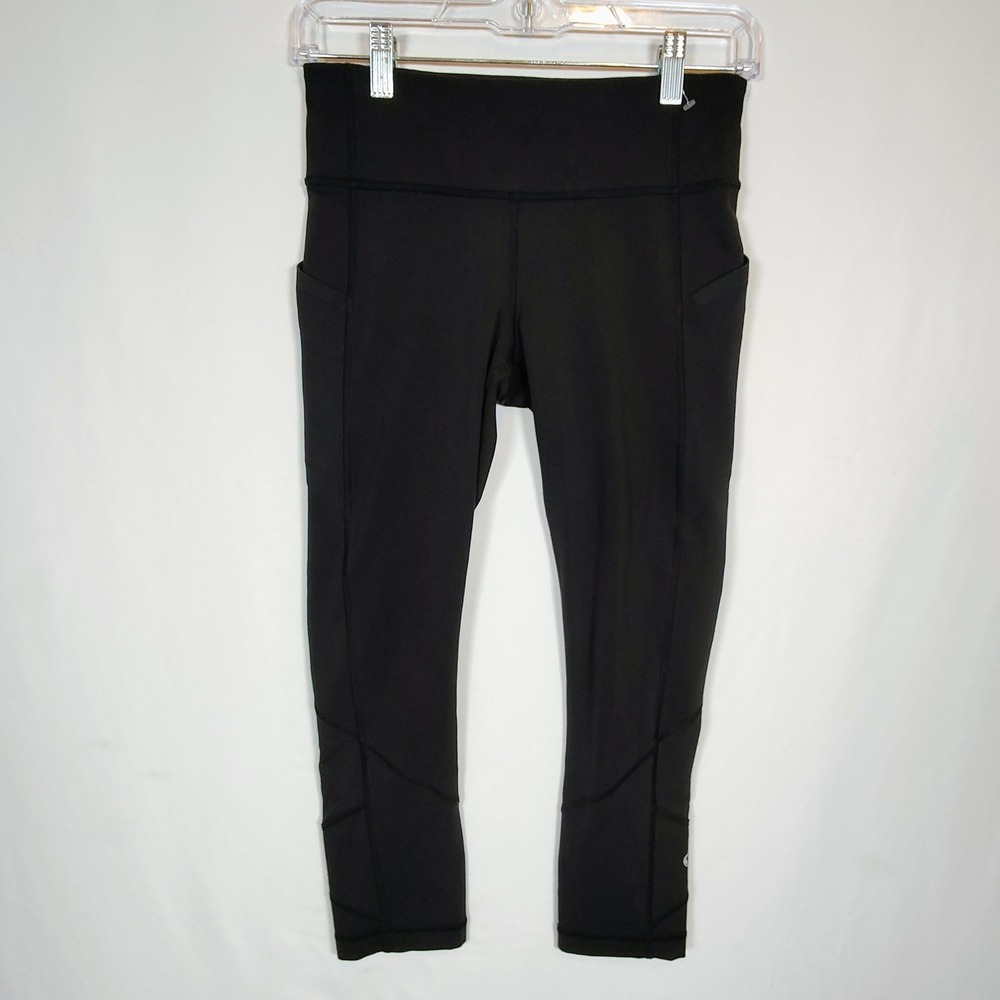 Lululemon Crop Leggings Women's 4 Black Speed Up Pockets Yoga Workout NWOT - Picture 1 of 11